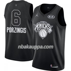 New York Knicks Kristaps Porzingis 6 2018 Kaikki tähti Jordan Brand Musta Pelipaidat Swingman - Miesten